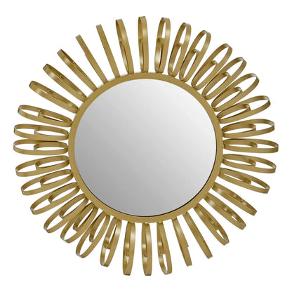 Trento Multi Ring Design Wall Mirror In Gold With Openwork Frame