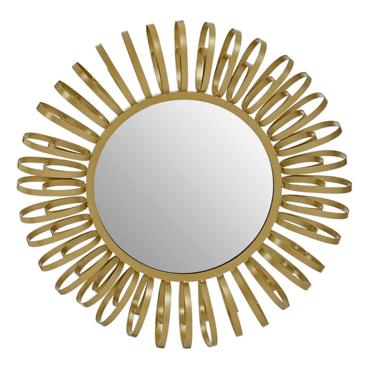 Trento Multi Ring Design Wall Mirror In Gold With Openwork Frame