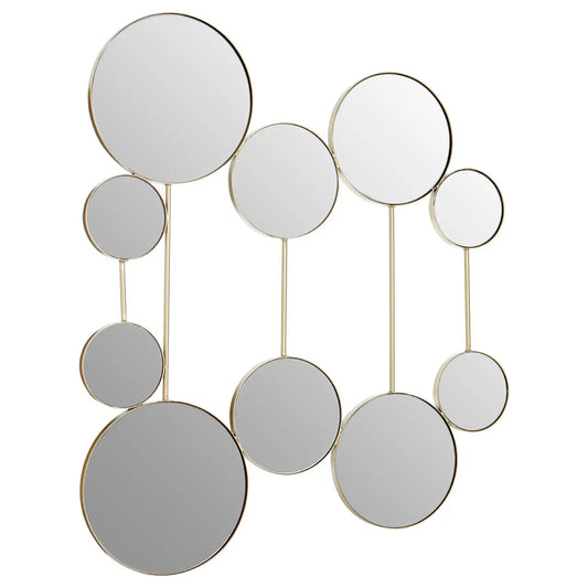 Trento Gold Multi Circle Wall Mirror With Touch Of Whimsical Accent