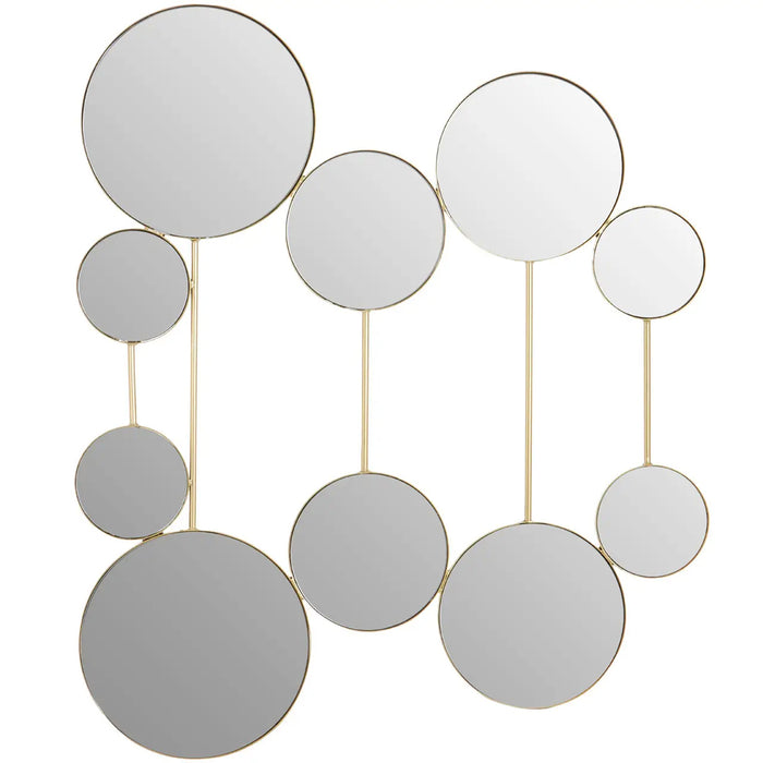 Trento Gold Multi Circle Wall Mirror With Touch Of Whimsical Accent