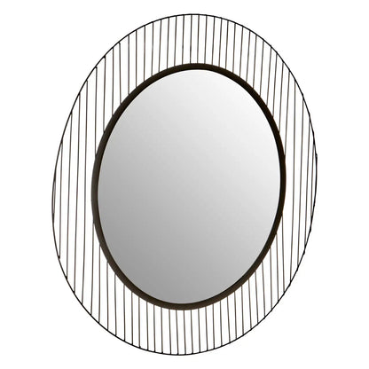 Trento Wall Mirror With Black Linear Lines Frame