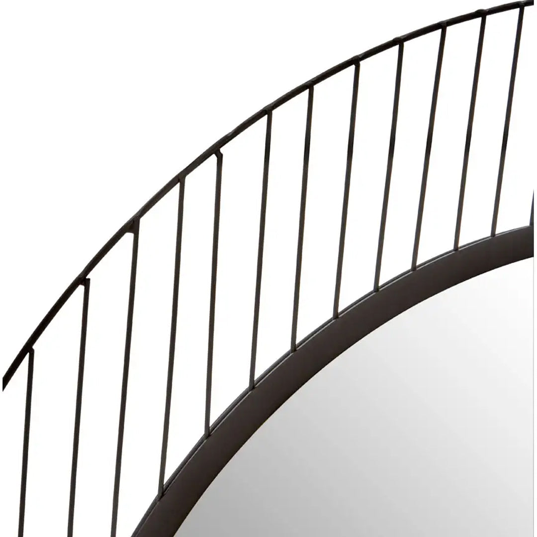 Trento Wall Mirror With Black Linear Lines Frame