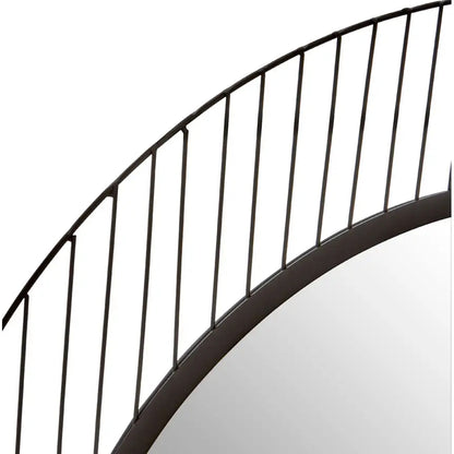 Trento Wall Mirror With Black Linear Lines Frame