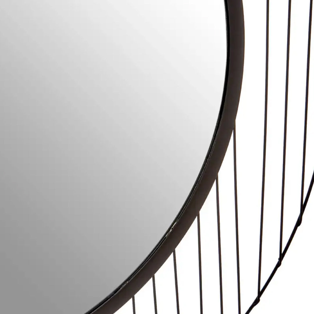 Trento Wall Mirror With Black Linear Lines Frame