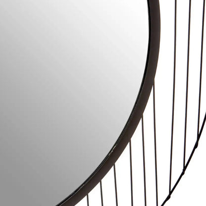 Trento Wall Mirror With Black Linear Lines Frame