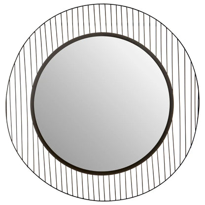 Trento Wall Mirror With Black Linear Lines Frame