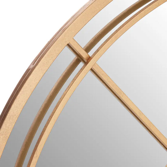 Beauly Round Metal Wall Mirror In Warm Gold