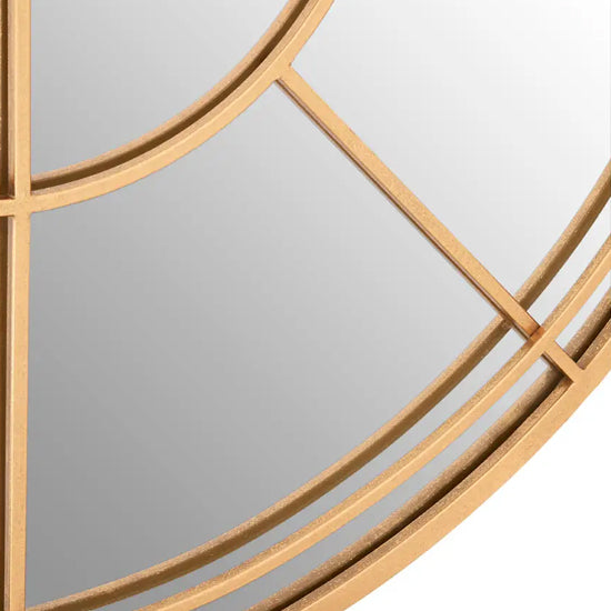 Beauly Round Metal Wall Mirror In Warm Gold