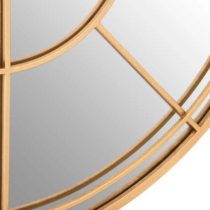 Beauly Round Metal Wall Mirror In Warm Gold