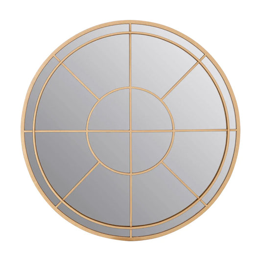 Beauly Round Metal Wall Mirror In Warm Gold