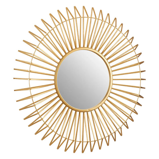 Beauly Round Wall Mirror With Gold Metal Frame