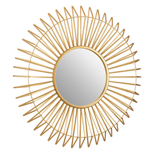 Beauly Round Wall Mirror With Gold Metal Frame