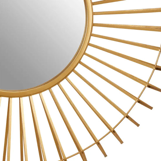 Beauly Round Wall Mirror With Gold Metal Frame