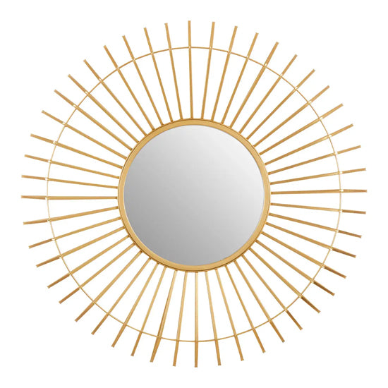 Beauly Round Wall Mirror With Gold Metal Frame