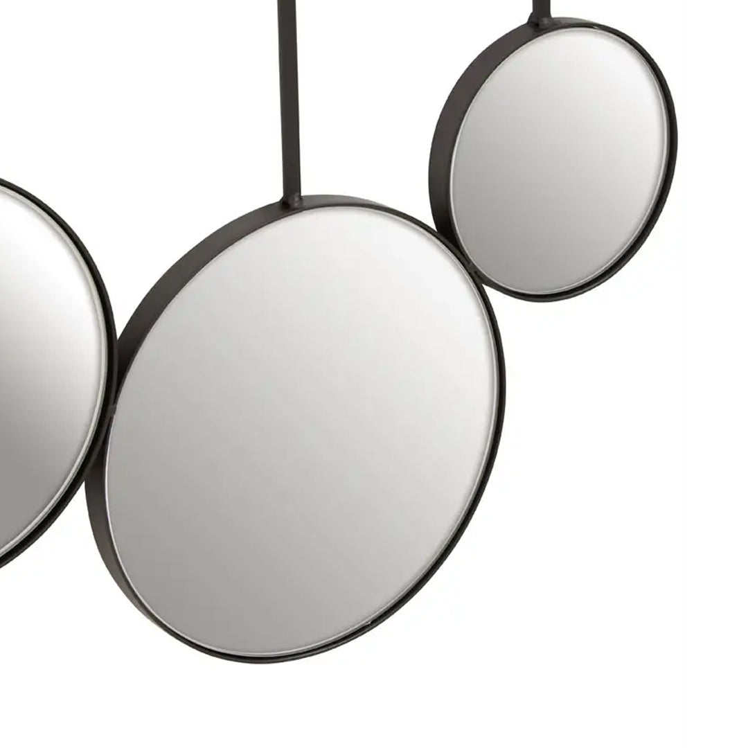 Trento Black Multi Circle Wall Mirror With Touch Of Whimsical Accent