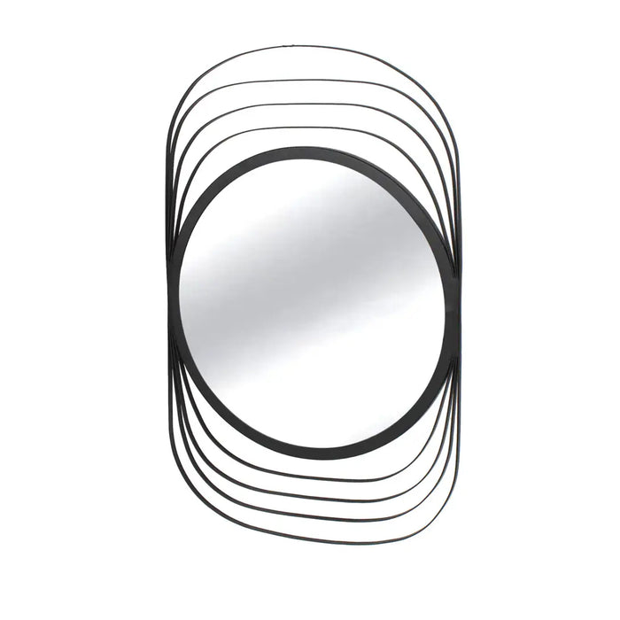 Trento Concentric Wall Mirror With Black Metal Frame