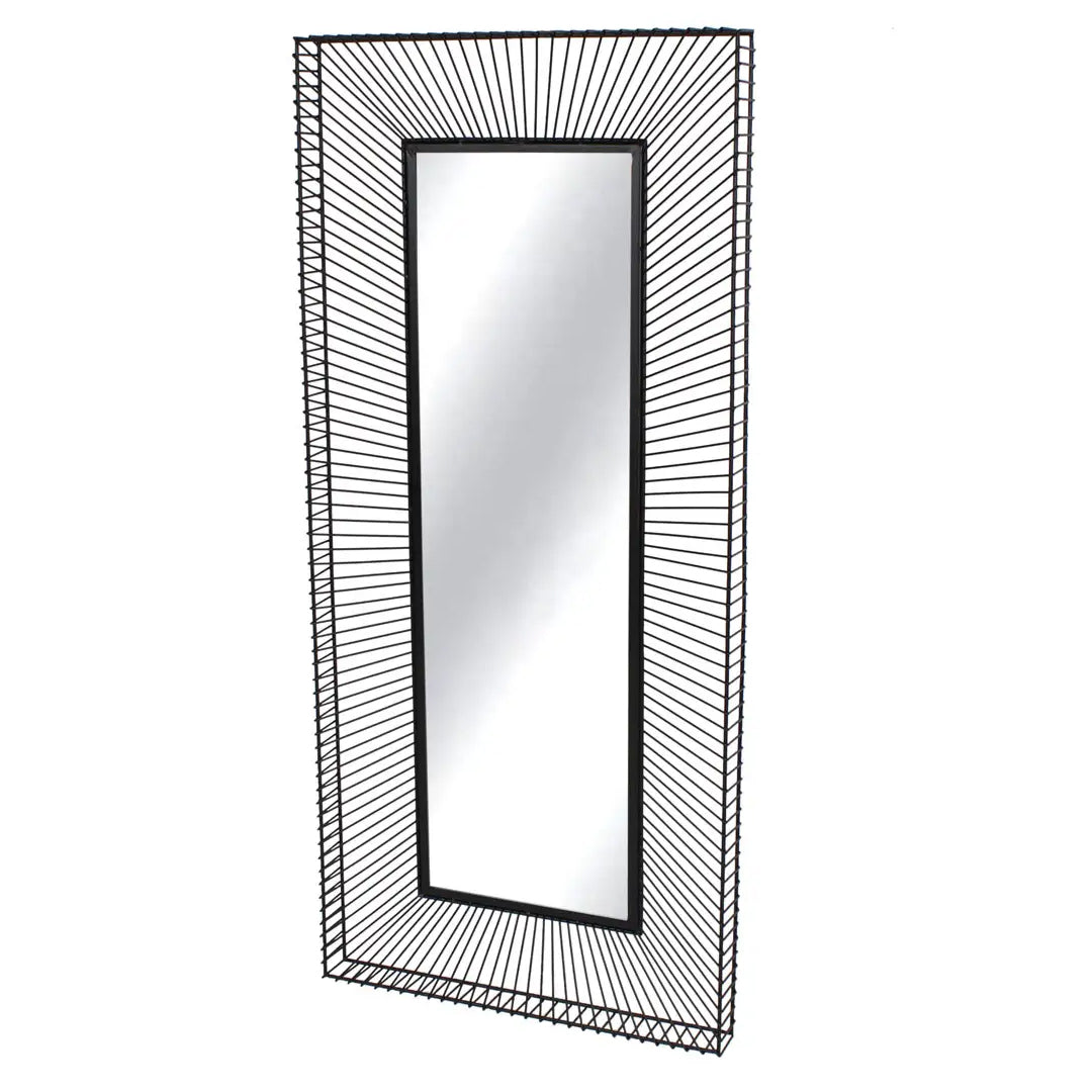 Trento Bevelled Wall Mirror With With Black Finish Metal Frame