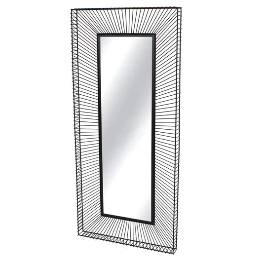 Trento Bevelled Wall Mirror With With Black Finish Metal Frame