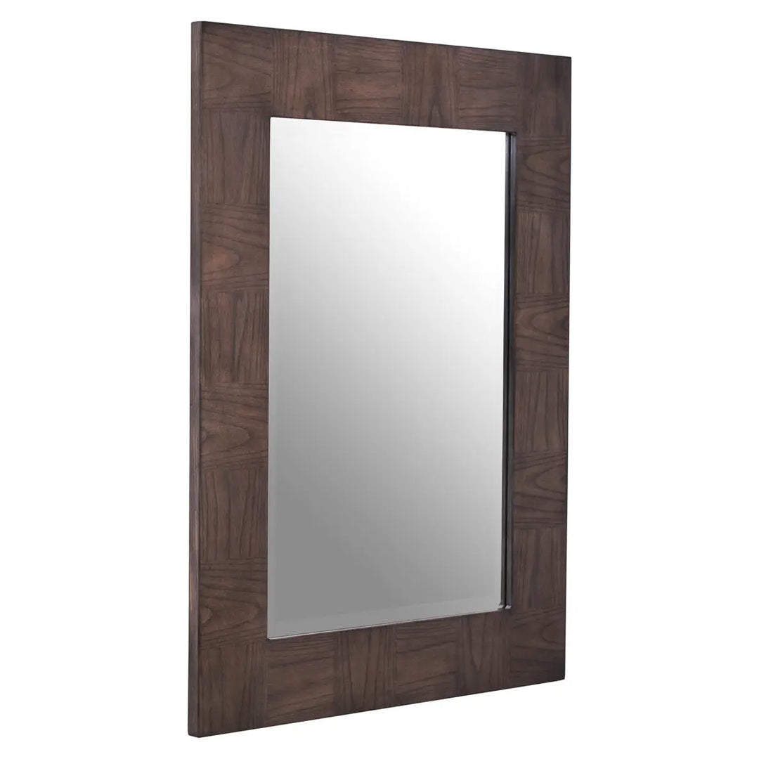 Dimaro Wall Mirror In Antique Grey Wooden Frame