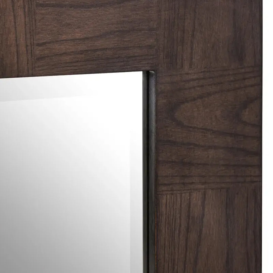 Dimaro Wall Mirror In Antique Grey Wooden Frame