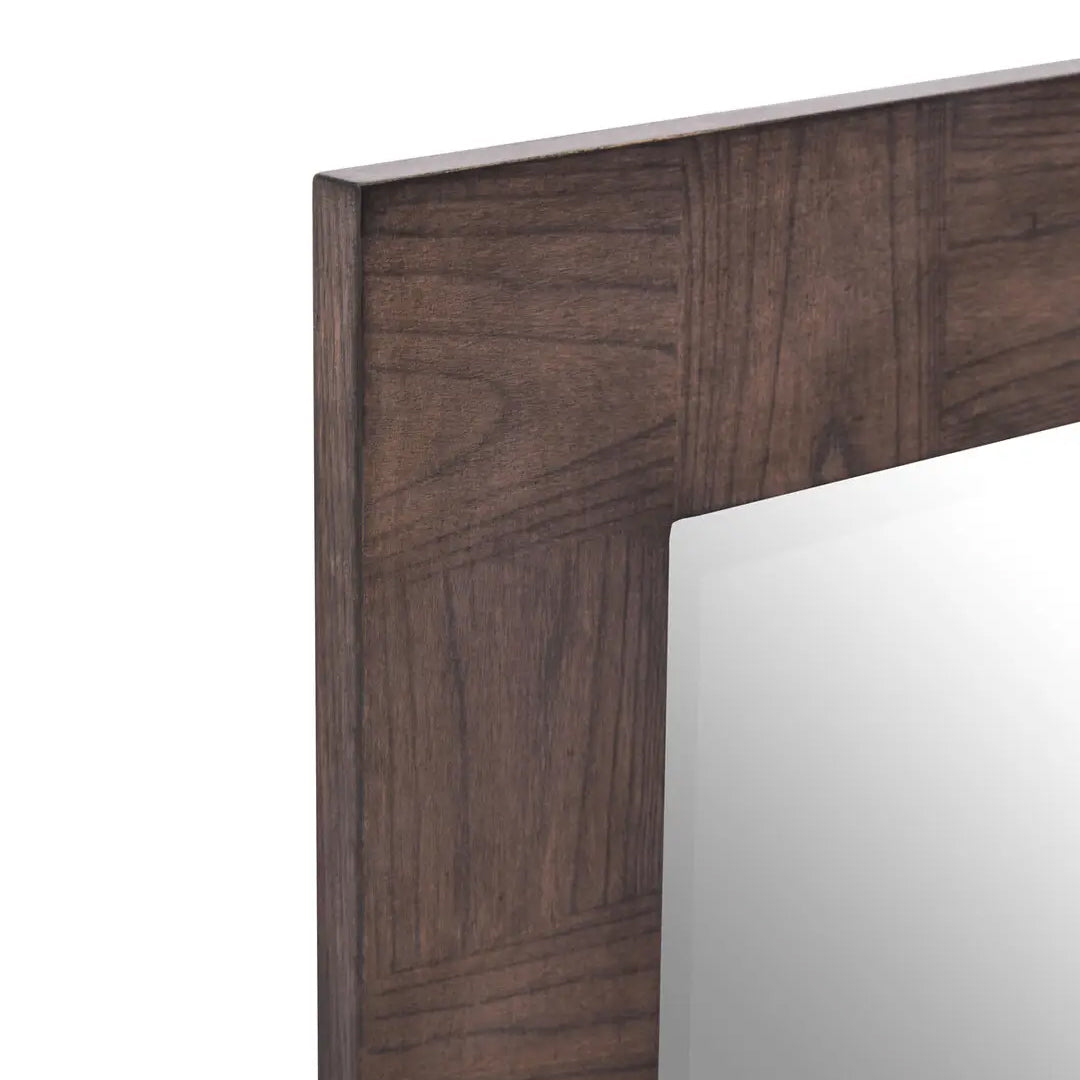 Dimaro Wall Mirror In Antique Grey Wooden Frame