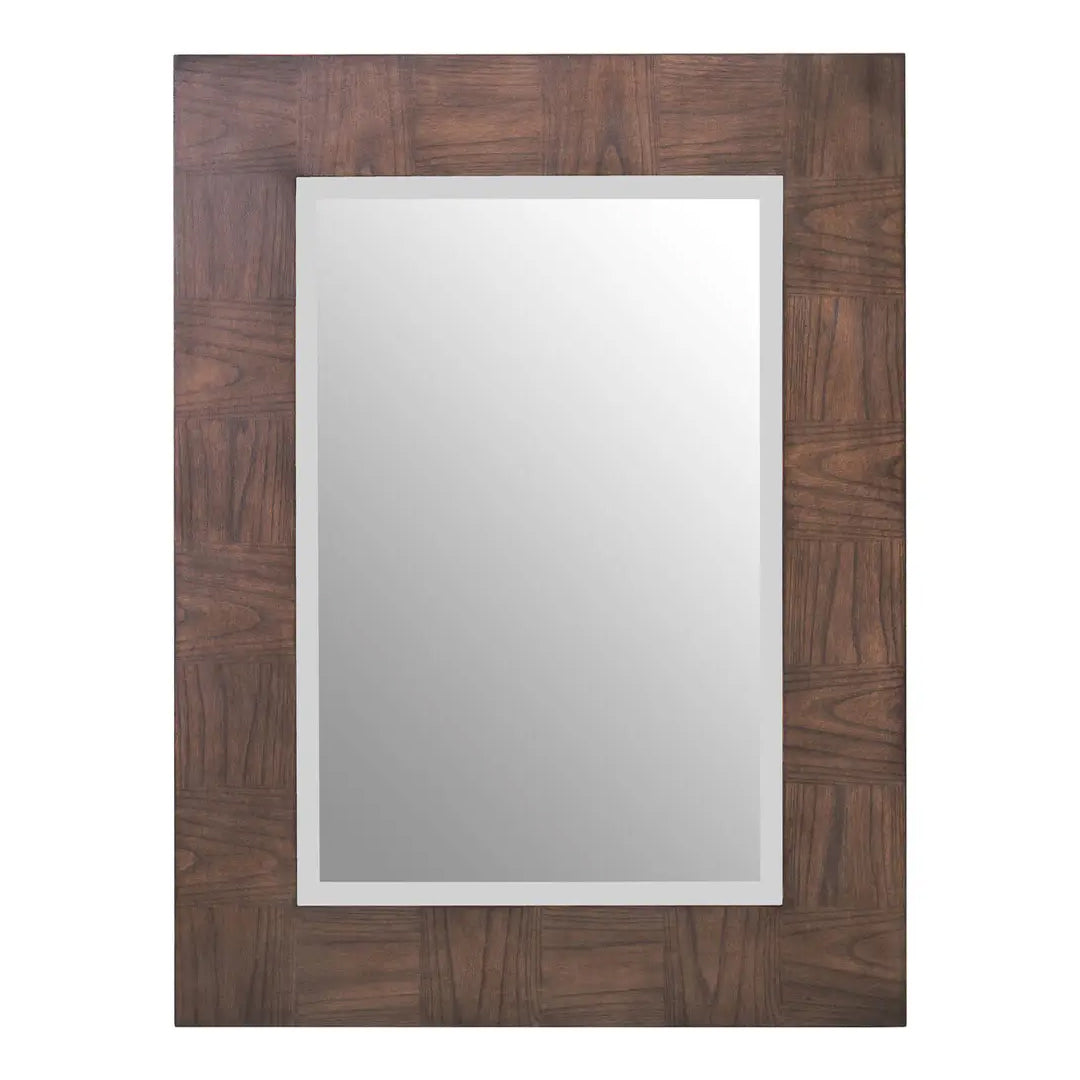 Dimaro Wall Mirror In Antique Grey Wooden Frame