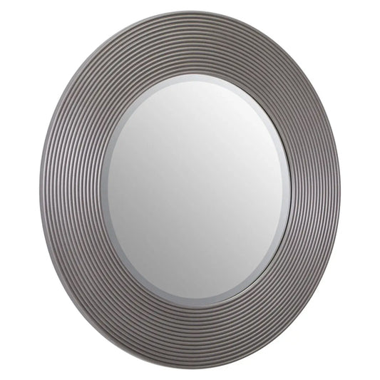 Dervio Round Wall Mirror With Wooden Frame
