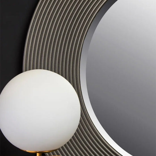 Dervio Round Wall Mirror With Wooden Frame