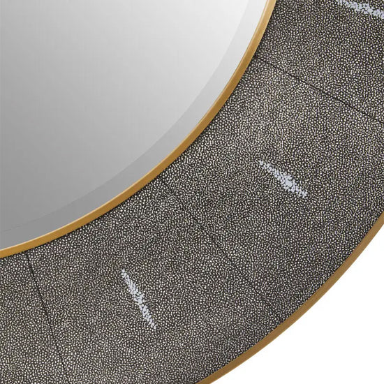 Deruta Wall Mirror With Grey Shagreen Wooden Frame