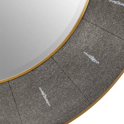 Deruta Wall Mirror With Grey Shagreen Wooden Frame