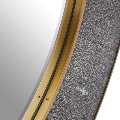 Deruta Wall Mirror With Grey Shagreen Wooden Frame