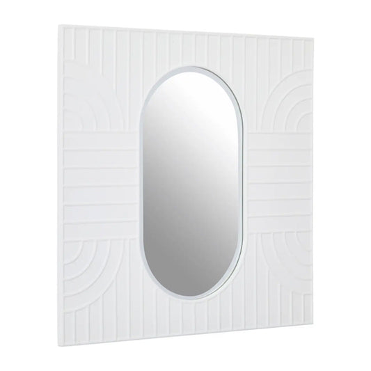 Danta Wall Mirror With Off White Wooden Frame