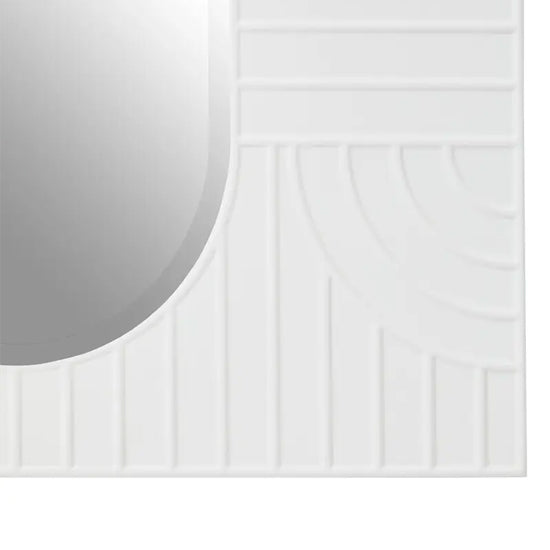 Danta Wall Mirror With Off White Wooden Frame