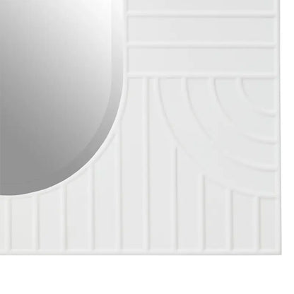 Danta Wall Mirror With Off White Wooden Frame