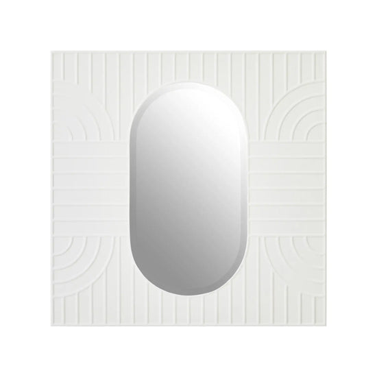 Danta Wall Mirror With Off White Wooden Frame
