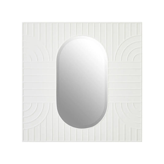 Danta Wall Mirror With Off White Wooden Frame