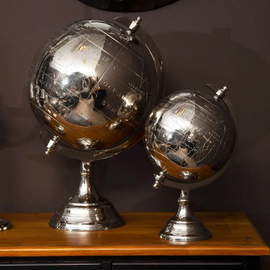 Churchill Small Globe In Nickel