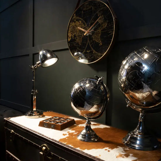 Churchill Large Globe In Nickel