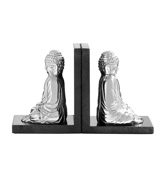 Koper Alumuium Set Of 2 Buddha Bookends With Marble Base