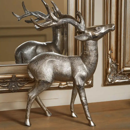 Velis Large Floor Standing Aluminum Stag In Nickel