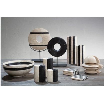 Sura Marble Sculpture In Cream With Beige And Grey