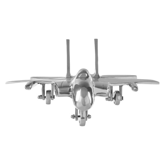 Deco Aluminium Fighter Plane Sculpture In Silver
