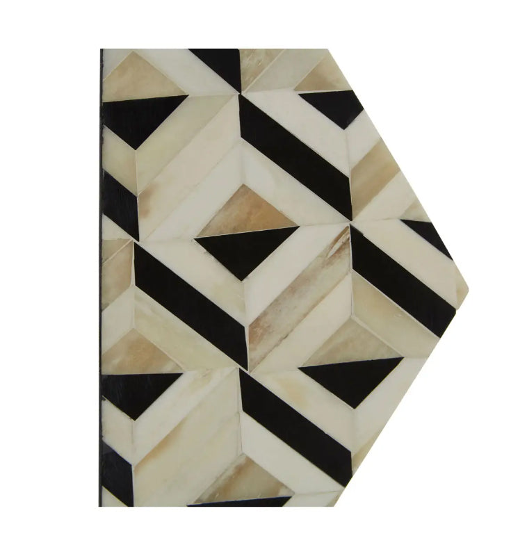 Harlo Resin Set Of 2 Intricate Pattern Bookends In Ivory And Black