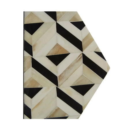 Harlo Resin Set Of 2 Intricate Pattern Bookends In Ivory And Black