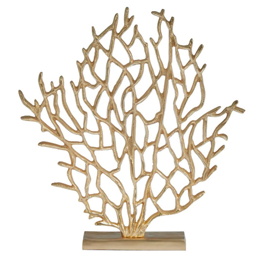 Prato Small Cast Aluminium Coral Sculpture In Gold
