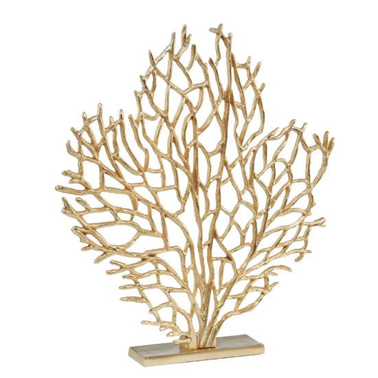Prato Large Cast Aluminium Coral Sculpture In Gold