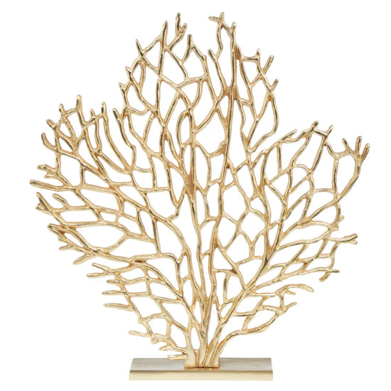 Prato Large Cast Aluminium Coral Sculpture In Gold
