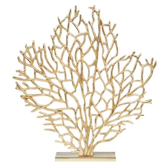 Prato Large Cast Aluminium Coral Sculpture In Gold