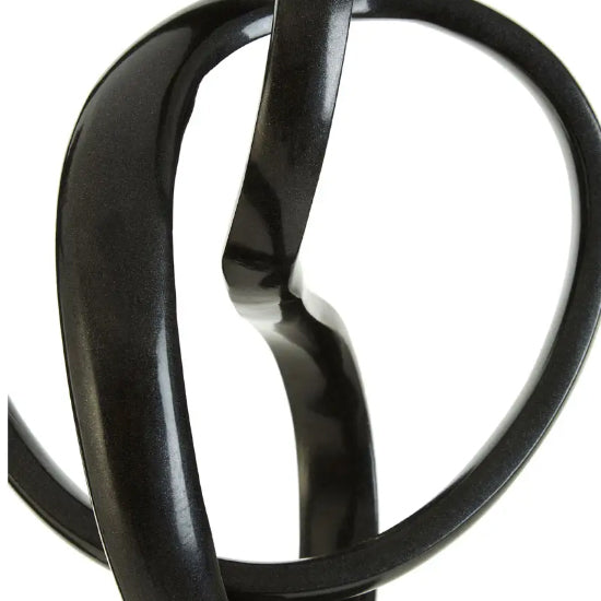 Mirano Aluminium Knot Sculpture In Black With Marble Base