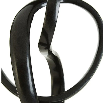 Mirano Aluminium Knot Sculpture In Black With Marble Base